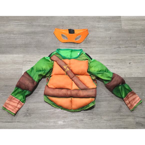 Teenage Mutant Ninja Turtles Michelangelo Padded Top Halloween Costume & Shell - Picture 2 of 12